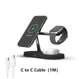 Magnetic Wireless Charger Pad Stand Foldable for iPhone 18-12 Series Apple Watch AirPods 15W Fast Charging Dock Station Light