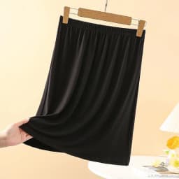 Modal Skirt Half-length Inner Skirt Thin Model Women's Summer Anti-exposure Black Short Skirt High-waist Knot