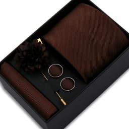Top Quality Solid Color Ties Hanky Cufflinks Brooch Set Elegant Jacquard Necktie For Men Business Wedding In Gift Box Gravatas