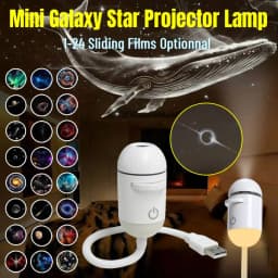 2-in-1 Mini Galaxy Projector Night Light USB Starry Sky Night Light Projector with 360° Rotating Design Mini LED Projection Lamp