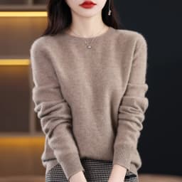 2026 New Cashmere Basic Top Long Sleeve Women O-Neck Knitted Sweater 100% Pure Merino Wool Pullover Clothing Knitwear Traf