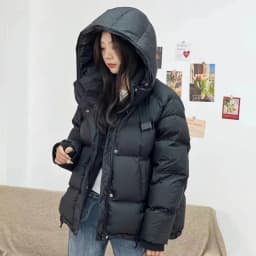 Ladies Down Cotton Jacket 2025 Hooded Medium To Long Women's Winter Parka Coat Comfortable Korean Version Female Outerwear
