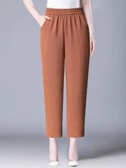 Ice Silk Cotton Linen Harem Pants Women's Summer Thin High Waist ular Carrot Casual Dad Pants 2025 Color Women's Pants