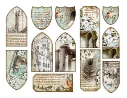 1Pack Retro Vintage Medieval Monument Sticker DIY Craft Scrapbooking Album Junk Journal Decorative Stickers