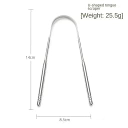 Non-slip Handle Tongue Scraper Portable Single Layer Tongue Scraper Reusable Stainless Steel Oral Mouth Brush Case Tongue Clean