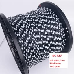 WS2811 LED Strip Lights Black Wire DC5V/12V 10M-100M 1.5cm-10cm Pitch RGB IC Addressable Pixel String Full Color IP67 3Pin
