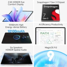 HONOR Pad 10,EU Version WIFI Tablet, 10100mAh Battery,12.1-inch 120Hz 2.5K HONOR Eye Comfort Display,Snapdragon 7 Gen 3 Chipset,8GB+256GB ,HONOR Android Tablet