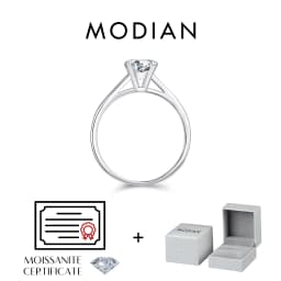 MODIAN 1CT D Color Round High Quality Moissanite Ring For Women 925 Sterling Silver Romantic Wedding Engagement Band Jewelry