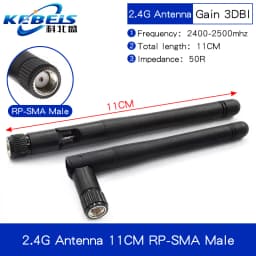 2PCS 2.4G Antenna Fold Glue Stick 3DBI WLAN Router Antenna Wifi Module Signal Enhancement 2400-2500mhz SMA Male Connector 6DBI