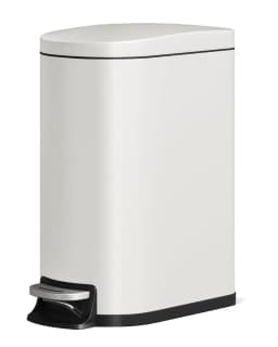 13 Gal / 50 L Slim Stainless Steel Step Trash Can with Soft-Close Lid – Kitchen Garbage Bin with Inner Bucket, Rear Handle, Rustproof, Silver