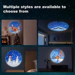 USB Projector Light Christmas Elk Santa Claus Night Light Switchable Pattern LED Projector Lamp for Room Ceiling Window Decor
