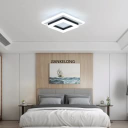 JIANKELONG Modern LED Square Ceiling Lamps 24W, Acrylic Ceiling Light for Bathroom, Hallway, Bedroom, Cool White Light 6500K