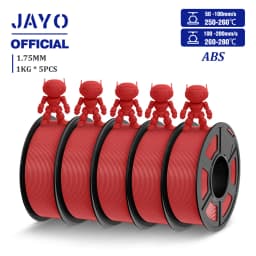 JAYO ABS Filament 5Rolls ABS 3D Filament 1.75mm 1KG 3D Printer Filament For FDM 3D Printers & 3D Pen Highly Resistant Durable