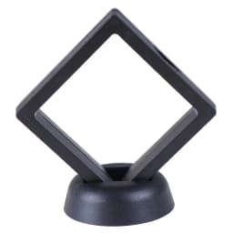 70*70mm Black 3d Floating Jewelry Coin Display Frame Holder Box Case W/ Stand High Quality