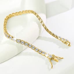 Handmade 14K Gold 3mm Lab Diamond Bangle Bracelet Engagement Wedding Bracelets for Women Bridal Trendy Party Jewelry