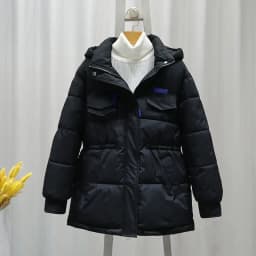 2026 New Women Down Cotton Coat Winter Jacket Female Mid Length Version Loose Outwear Thick Warm Parkas Hooded Outcoat