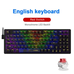 E-YOOSO Z94 USB Mechanical Gaming Keyboard Wired Monochrome LED Backlit Blue Red Switch 94 Key for Compute Laptop PC
