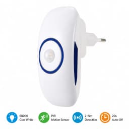 Melery Smart Night Light PIR Motion Sensor Control Cold White Body Induction Mini Lamp Plug-In for Bedroom Living Room Stair