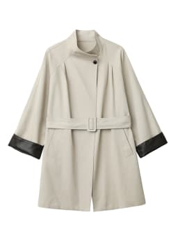 CHIC VEN Korean Women Mid Length PU Jacket Stand Collar One-button Laced Up Overcoat Office Lady Trench Coat Spring Autumn 2026