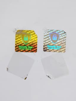 290pcs 20x20mm Square Gold/Silver Holographic Security Seal Sticker Do Not Remove Hologram Label for Avoid Open Packaging