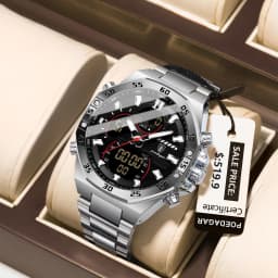POEDAGAR New Men Clock LED Luminous Waterproof Week Date Military Man Wristwatch Electronic Stainless Steel Quartz Men's Watches