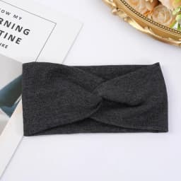 Elastic Hair Accessories Women'S New Knitted Thread Twist Turban Bandage Solid Wide Knitted Knotted Yoga Hair Band Yoga Headband
