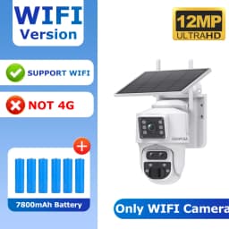 SHIWOJIA 6K 12MP 15X ZOOM Solar Camera 4G SIM /WIFI Three Lens Recording Dual Screen Human Auto Tracking Color Night Vision UBox