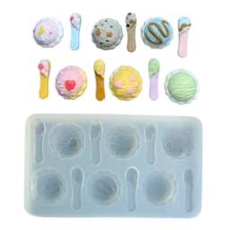 Ice Cream Ball Shaped Epoxy Molds Artistic Silicone Mold for Pastry and Chocolate for DIY Jewelry Making and Dessert Crafting