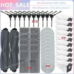Fit For Dreame L10s Ultra Gen 2 / L30s Ultra/ L30 Pro Ultra, Dreame L40 Ultra AE/L40s Ultra CE Parts Brush Filter Mop Bag