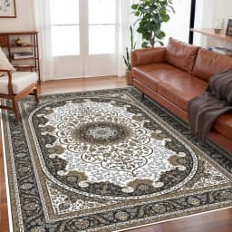 VIKAMA Bohemian Vintage Rug - Stain-Resistant and Easy-Care Floor Mat for Living Rooms and Bedrooms Persian Rug Home Decor
