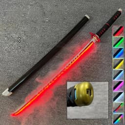 40in Demon Slayer Agatsuma Zenitsu Katana LED Mist Original Sabre Vapor Cosplay Accessories Prop Wood Schwert Vapour Toy Gift