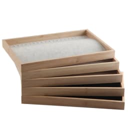 Wood Jewelry Display Tray with Storage Box and Racks for Necklaces, Bracelets, and Accessories
