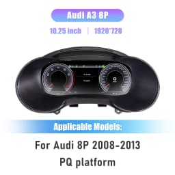 10.25'' Prelingcar Digital Dashboard For Audi A3 8P A3 8V2008-2019 Years Car Lcd Panel Speedometer Virtual Cockpit