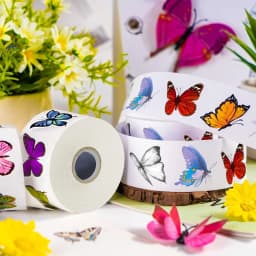 500Pcs Butterfly Flower Shaped Sticker Decoration Gift Box Sticker Label Stationery Sticker