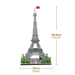 Knew Built Exquisite Paris Eiffel Tower Micro Mini Building Blocks Toys Set: LED Illuminated, Perfect Gift Illuminate Your World