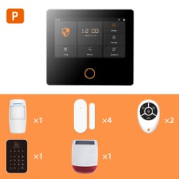 Staniot WiFi SecPanel 5 Wireless Home Alarm System Tuya Smart 4.3" Touch Screen Security Kit Built-in Siren APP Remote Control
