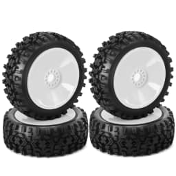 RC 1/8 Buggy Tires and Wheels 17mm Hex Rubber Off Road Tyres for 1:8 Buggy Truck Car HSP Kyosho MP10 VRX HPI Hobao ARRMA Typhon