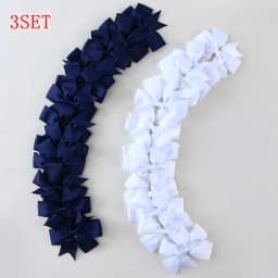 24pcs/Set Solid Grosgrain Ribbon Hair Clips for Girls Hair Bows Hairpins 3 To14 Age Children Handmade Hairgrips Hair Accessories