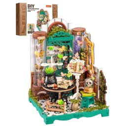 Rolife Wooden 3D Puzzle Toys - Rosa Salon DIY Miniature Dollhouse Model Building Kit with LED Light for Home Decor Holiday Gift for Adults Teens