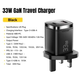 Essager 33W GaN USB Type C Charger Digital Display PD Fast Charging For iPhone 16 15 14 Pro Max iPad Mini 6 Xiaomi Samsung S22