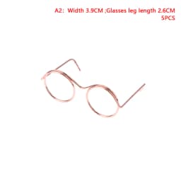 5PCS Miniature Eyeglasses Metal Round Frame Lensless Eyewear Toy Retro Doll Glasses DIY Doll Dressing Accessories Spectacles