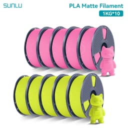 SUNLU 10Roll PLA Matte Filament 1.75mm 1kg Spool (2.2lbs) Smooth Matte Finish Neatly Wound Filament Fit Most FDM Printer