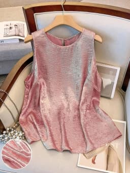 plus Size Elegant Sleeveless Top Luxury Metal Series Fashionable Casual Wear for Women