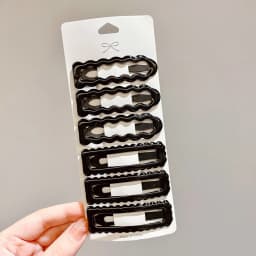 Women's Hair Clips Square Wave Styling Accessory Chic Zinc Alloy Bangs Pin for Daily Makeup and Party Wear Durable Set