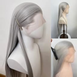 Ashely Widow's Peak Wig Black Lace Front Wig 26inch 13*4 Synthetic Lace Wigs Straight Hair Heat-resistant Fibers Cosplay Wigs