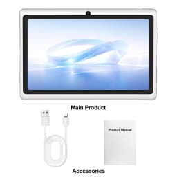 7 Inch Tablet PC, Android 11 Quad Core, 6GB(2+4GB Virtual) RAM 32GB ROM, WiFi, Dual Camera, USB C, with Leather Case