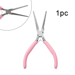 1/5/10pcs Pink Color Handle Anti-slip Splicing and Fixing Jewelry Pliers Tools & Repair Kit, for DIY Jewelery Making