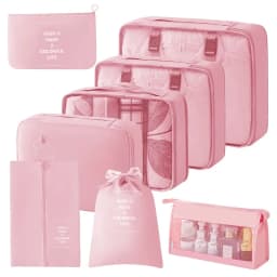 8Pcs Travel Organizer Set Portable Folding Suitcase Packing Cubes for Clothes Shoes Tidy Pouch Luggage Storage Bags