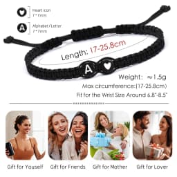 26 Letters Initial Heart Bracelets Handmade Adjustable A-Z Name Braided Bracelets For Women Men Friendship Jewelry