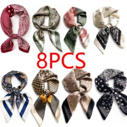 Luxury Silk Scarf Neckerchief Women's Silk Square Scarf Purse Scarf for Women Designer Silk Headscarf SJ01